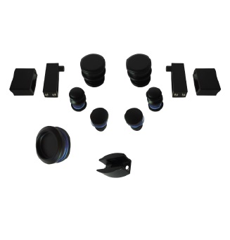Kit corredizo  tubo rectangular económico. Negro