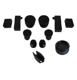 [A606S_NEG] Kit corredizo de baño tubo rectangular. Negro